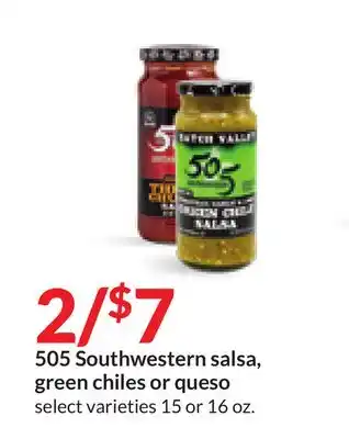 Hy-Vee 505 Southwestern salsa, green chiles or queso offer