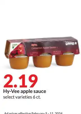 Hy-Vee Hy-Vee apple sauce offer