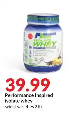 Hy-Vee Performance Inspired isolate whey offer