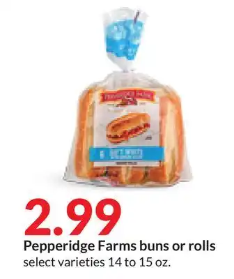 Hy-Vee Pepperidge Farms buns or rolls offer