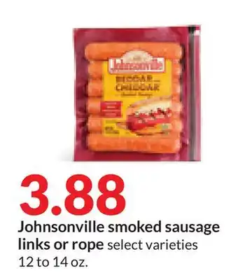 Hy-Vee Johnsonville smoked sausage links or rope offer