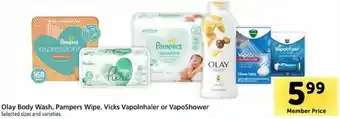 Safeway Olay BodY Wash, Pampers Wipe, Vickks Vapolnhaler Or VapoShower offer