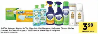 Safeway Swiffer Sweeper, Duster Refills, Microban Multi-Purpose , Bathroom Cleaner, Herbal Essences, Pantene Shampoo, Conditioner offer