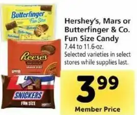 Safeway Hershey's Mars Or Butterfinger & Co. Fun Size Candy offer