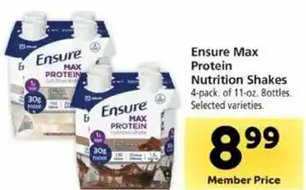 Safeway Ensure Max Protein Nutrition Shakes offer