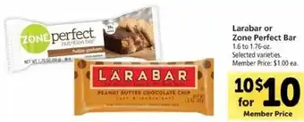 Safeway Larabar Or Zone Perfect Bar offer
