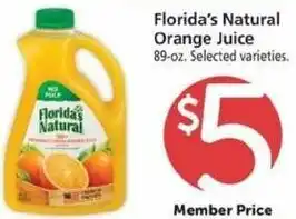 Safeway Florida's Natural Orange Juice 89 oz offer