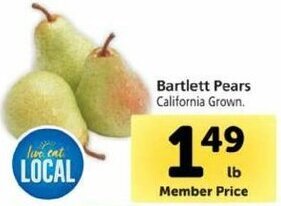 Safeway Bartlett Pears offer