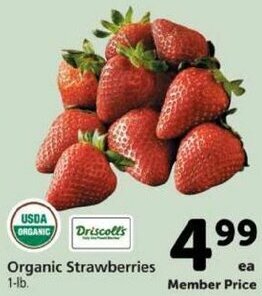 Safeway Organic Strawberries offer
