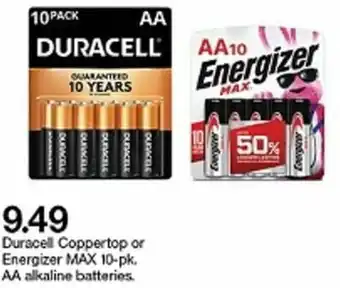 Target Duracell CopperTop Or Energizer Max 20-Pk AA Batteries offer