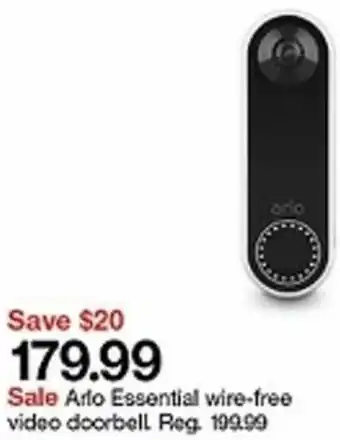 Target Arlo Essential Wire-Free Video Doorbell offer