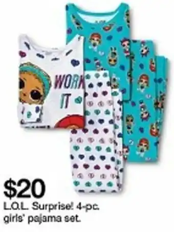 Target L.O.L Surprise! 4-Pc Girls Pajama Set offer