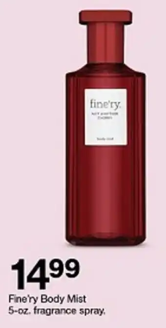 Target Fine'ry Body Mist 5-oz. fragrance spray offer
