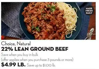 Bristol Farms 22% Lean Ground Beef offer