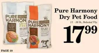 Harvest Foods Pure Harmony Dry Pet Food offer