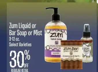Jewel-Osco Zum Liquid Or Bar Soap Or Mist offer