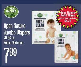 Jewel-Osco Open Nature Jumbo Diapers offer