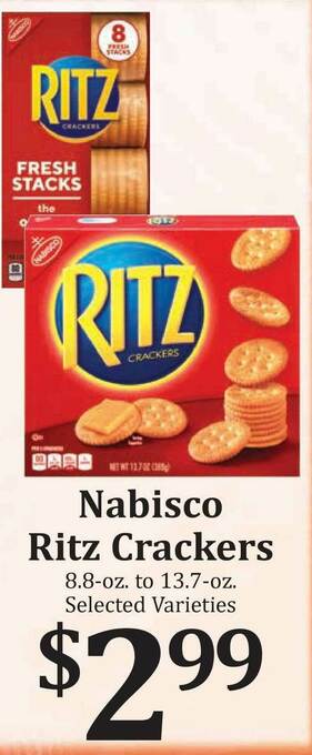 Rosauers Nabisco Ritz Crackers offer