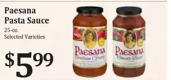 Rosauers Paesana Pasta Sauce offer