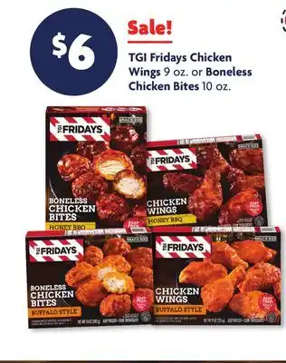 Family Dollar TGI Fridays Chicken Wings 9 oz. or Boneless Chicken Bites 10 oz offer