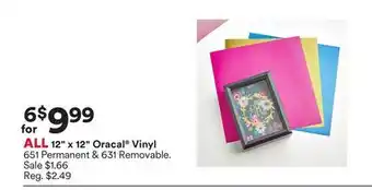 Michaels ALL 12 x 12 Oracal Vinyl offer