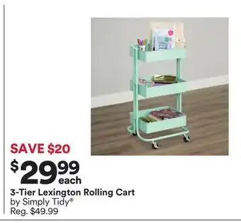 Michaels 3-Tier Lexington Rolling Cart by Simply Tidy offer