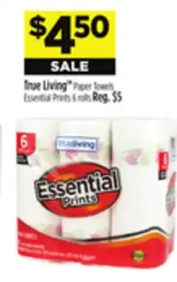 Dollar General True Living Paper Towels Essential Prints offer