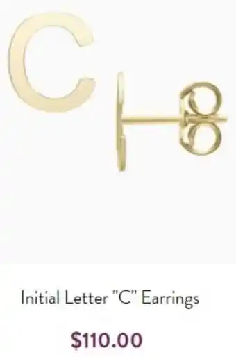 Littman Jewelers Initial Letter "C" Earrings offer