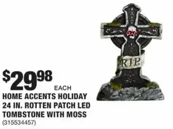 The Home Depot Home Accents Holiday 24 In. Rotten Patch LED Tombstone With Moss offer