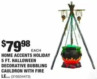 The Home Depot Home Accents Holiday 5 Ft. Halloween Decorative Bubbling Cauldron With Fire offer