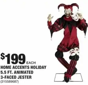 The Home Depot Home Accents Holiday 5.5 Ft. Animated 3-Faced Jester offer