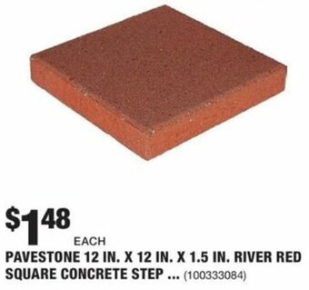 The Home Depot Pavestone 12 In. X 12 In. X 1.5 In. River Red Square Concrete Step offer