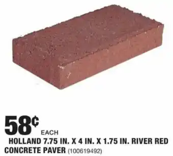 The Home Depot Holland 7.75 In. X 4 In. X 1.75 In. River Red Concrete Paver offer