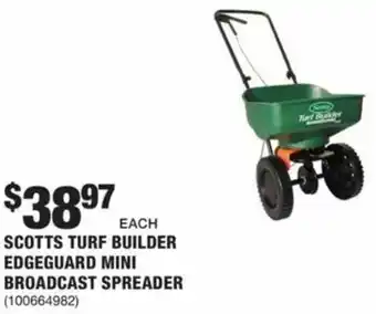The Home Depot Scotts Turf Builder Edgeguard Mini Broadcast Spreader offer
