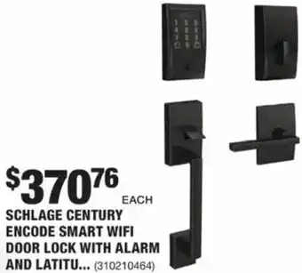 The Home Depot Schlage Century Encode Smart Wifi Door Lock With Alarm offer
