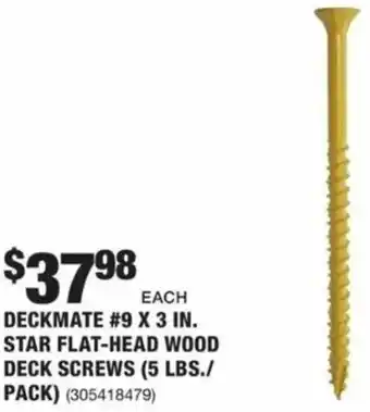 The Home Depot Deckmate #9 x 3 In. Star Flat-Head Wood Deck Screws offer