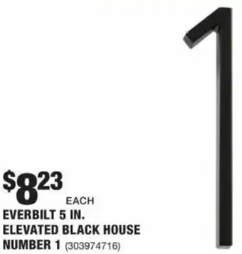The Home Depot Everbilt 5 In. Elevated Black House Number 1 offer