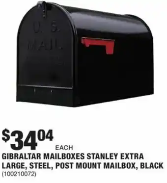 The Home Depot Gibraltar Mailboxes Stanley Extra Large, Steel, Post Mount Mailbox, Black offer