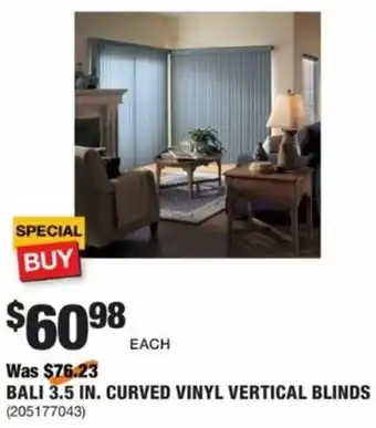The Home Depot Bali 3.5 In. Curved Vinyl Vertical Blinds offer