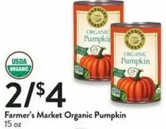 Fresh Thyme Farmer's Market Organic Pumpkin 15 oz offer