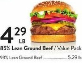 Fresh Thyme 85% Lean Ground Beef offer