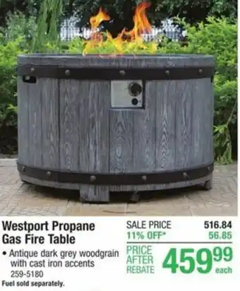 Menards Westport Propane Gas Fire Table offer