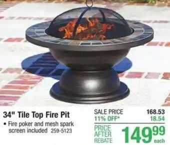 Menards 34" Tile Top Fire Pit offer