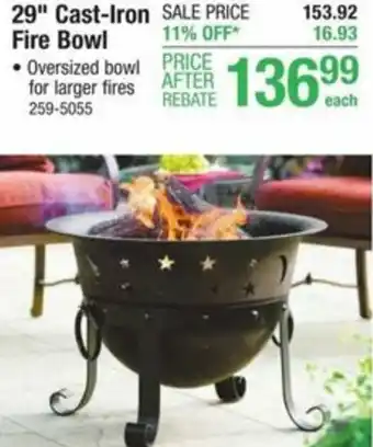 Menards 29" Cast-Iron Fire Bowl offer