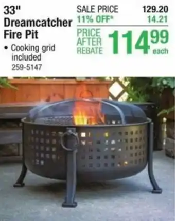 Menards 33" Dreamcatcher Fire Pit offer