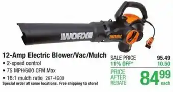 Menards 12-Amp Electric Blower/Vac/Mulch offer