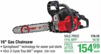 Menards 16" Gas Chainsaw offer