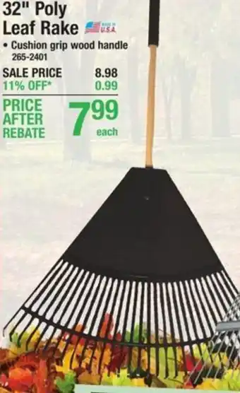 Menards 32" Poly Leaf Rake offer
