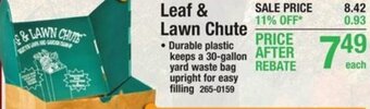Menards Leaf & Lawn Chute offer