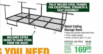 Menards Metal Ceiling Storage Rack offer